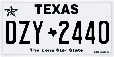 TX license plate DZY2440