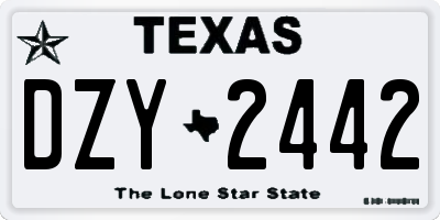TX license plate DZY2442