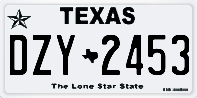 TX license plate DZY2453