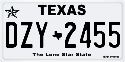 TX license plate DZY2455