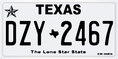 TX license plate DZY2467