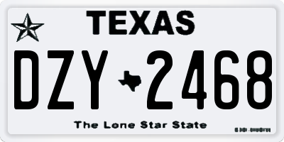 TX license plate DZY2468