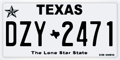 TX license plate DZY2471