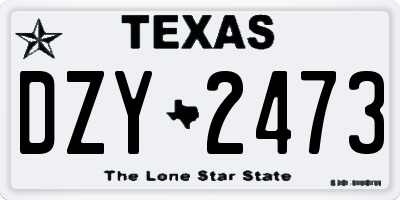 TX license plate DZY2473