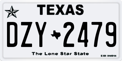 TX license plate DZY2479