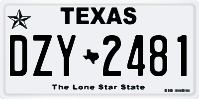 TX license plate DZY2481