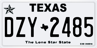 TX license plate DZY2485