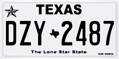 TX license plate DZY2487