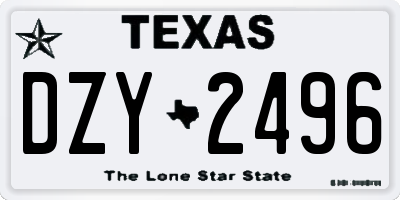 TX license plate DZY2496