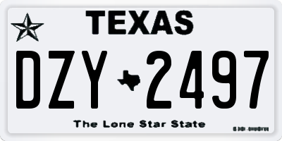 TX license plate DZY2497