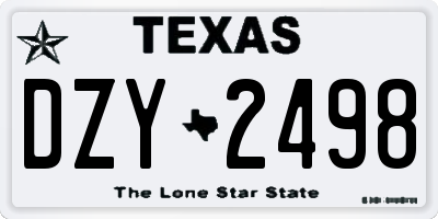 TX license plate DZY2498