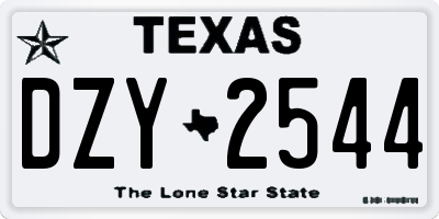 TX license plate DZY2544