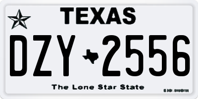 TX license plate DZY2556