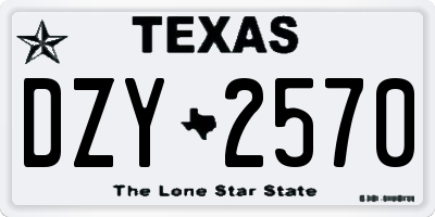 TX license plate DZY2570
