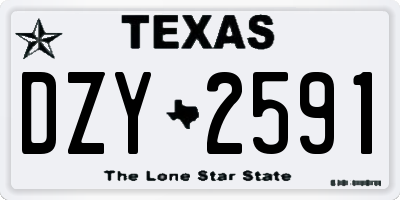 TX license plate DZY2591