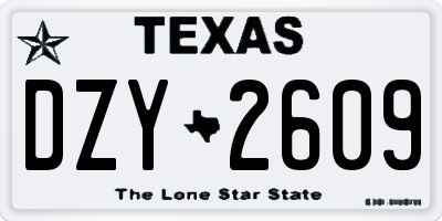 TX license plate DZY2609