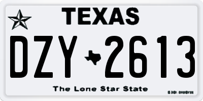 TX license plate DZY2613