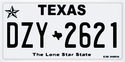 TX license plate DZY2621