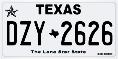 TX license plate DZY2626