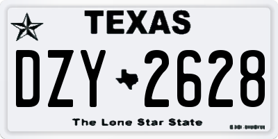 TX license plate DZY2628