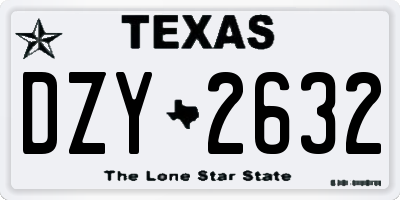 TX license plate DZY2632