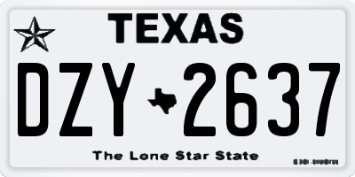 TX license plate DZY2637