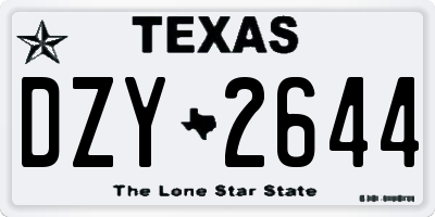 TX license plate DZY2644
