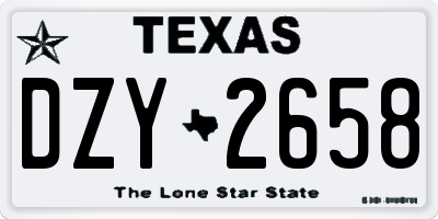 TX license plate DZY2658