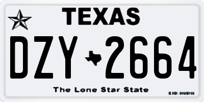 TX license plate DZY2664