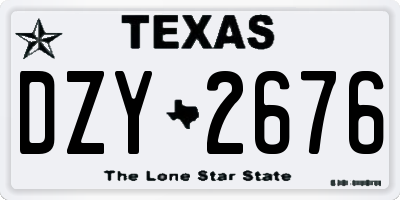 TX license plate DZY2676