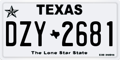 TX license plate DZY2681