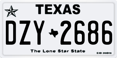 TX license plate DZY2686