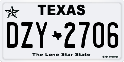 TX license plate DZY2706