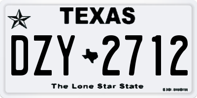 TX license plate DZY2712