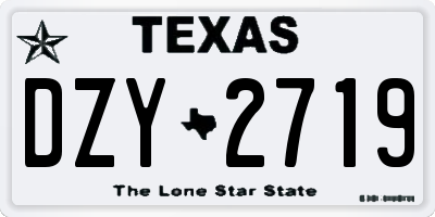 TX license plate DZY2719
