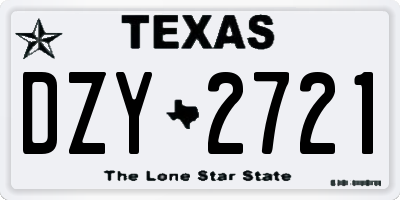 TX license plate DZY2721