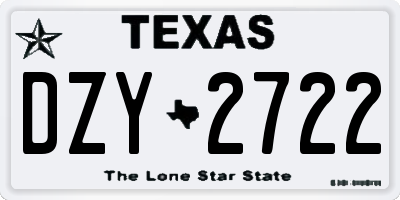TX license plate DZY2722