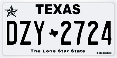 TX license plate DZY2724