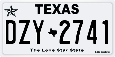 TX license plate DZY2741