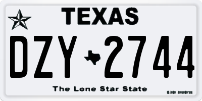 TX license plate DZY2744