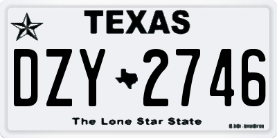 TX license plate DZY2746