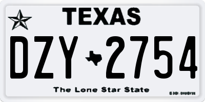 TX license plate DZY2754