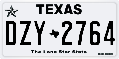 TX license plate DZY2764