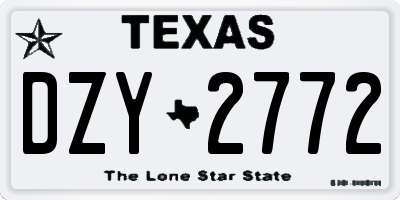 TX license plate DZY2772