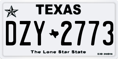 TX license plate DZY2773