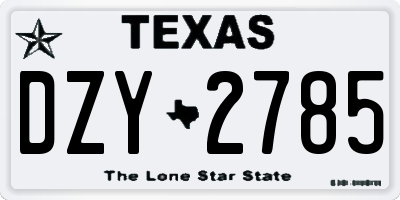 TX license plate DZY2785