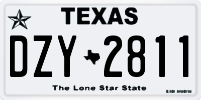 TX license plate DZY2811