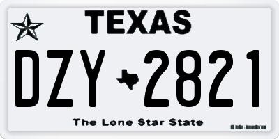 TX license plate DZY2821