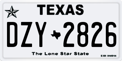 TX license plate DZY2826