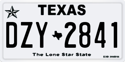 TX license plate DZY2841